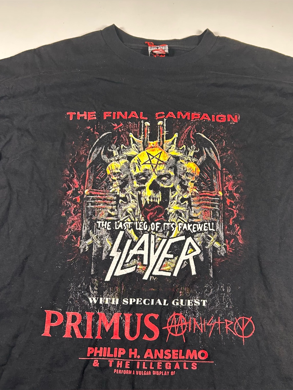 Slayer Offial: The Final Campaign Final World Tour 2019 Concert T-Shirt Xl